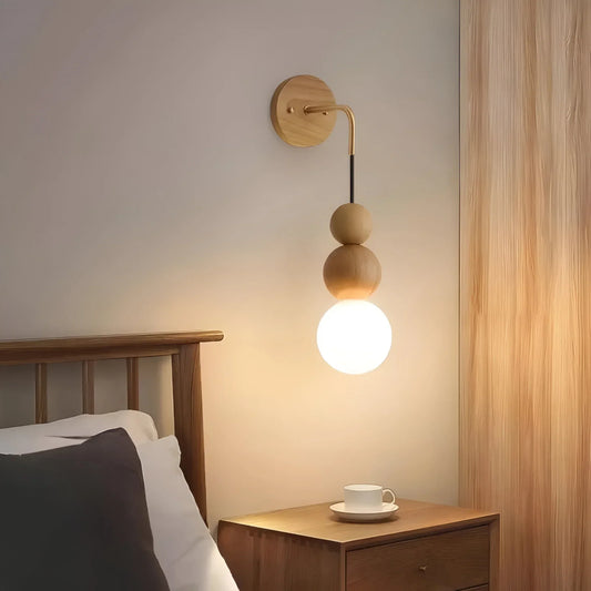 Walnut & Brass LED Wall Light