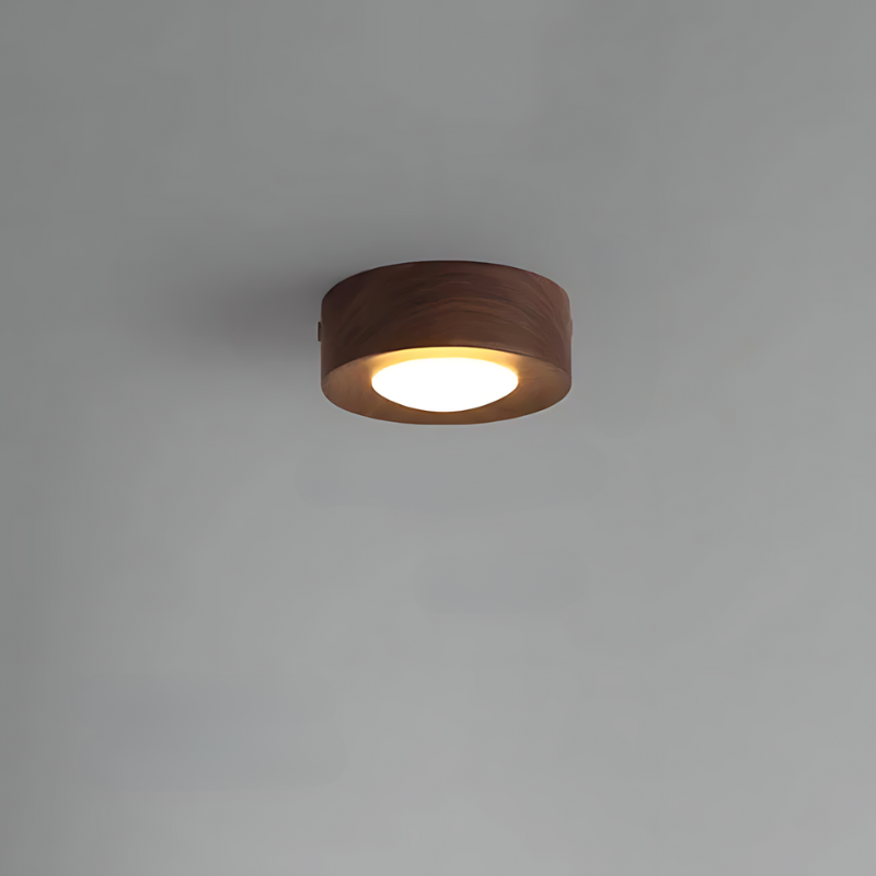 Walnut-Effect LED Ceiling Spotlight