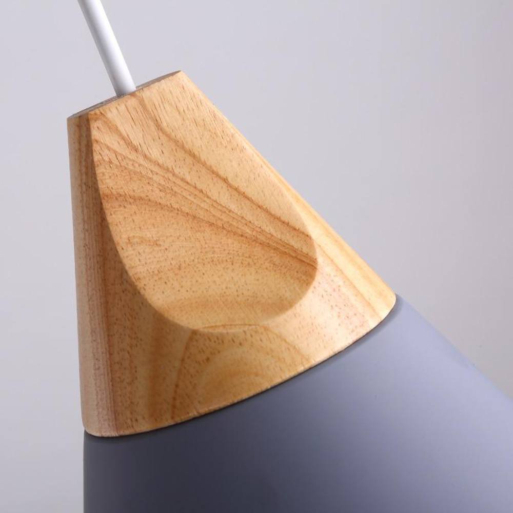 Wood & Metal Pendant Light – Nordic Ceiling Lamp