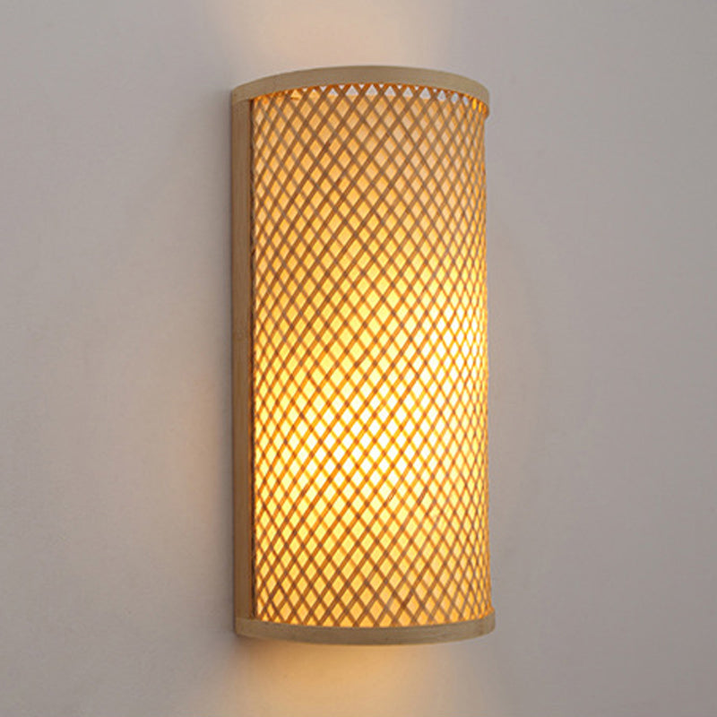 Minimalist Bamboo & Rattan Wall Light