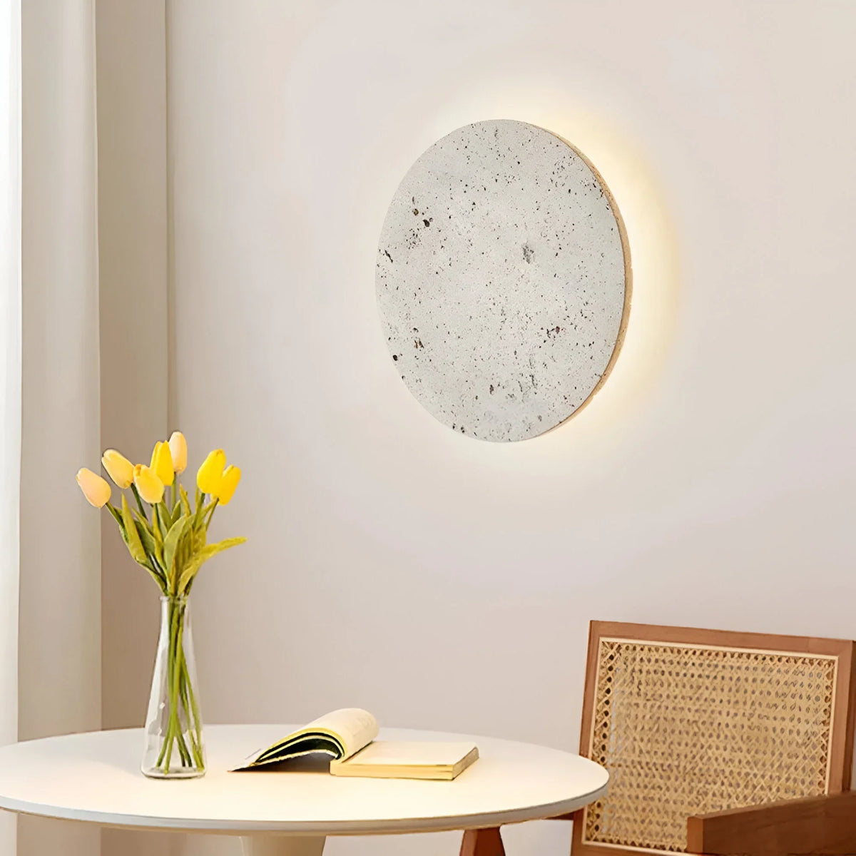 Round Stone LED Wall Light