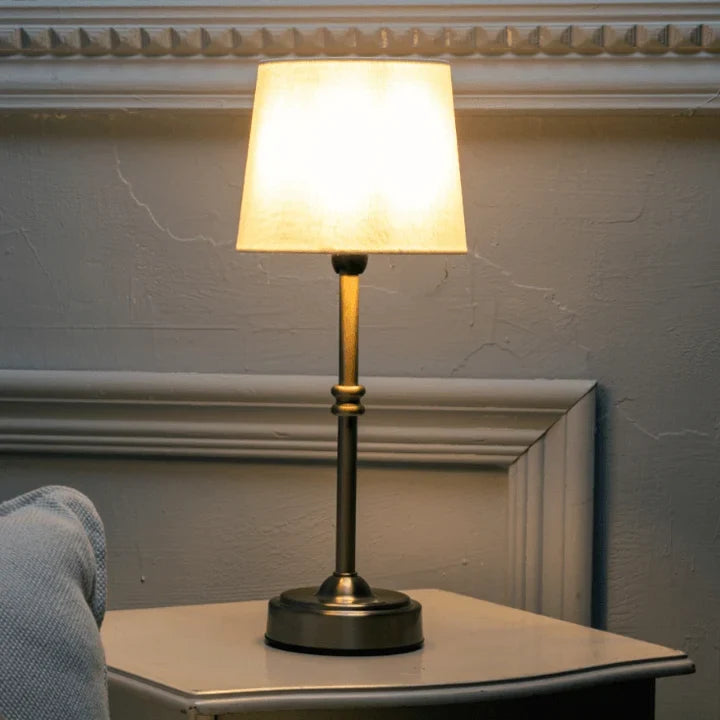 Retro Cordless LED Table Lamp with Fabric Shade – image 15