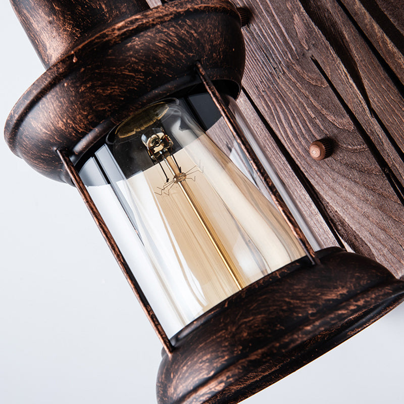 Industrial Lantern Wall Light – Iron & Glass Fixture