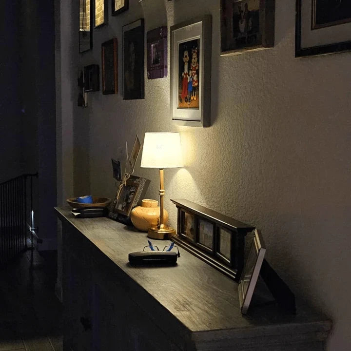 Retro Cordless LED Table Lamp with Fabric Shade – image 9