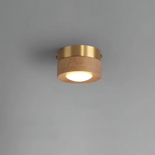 Walnut-Effect LED Ceiling Spotlight
