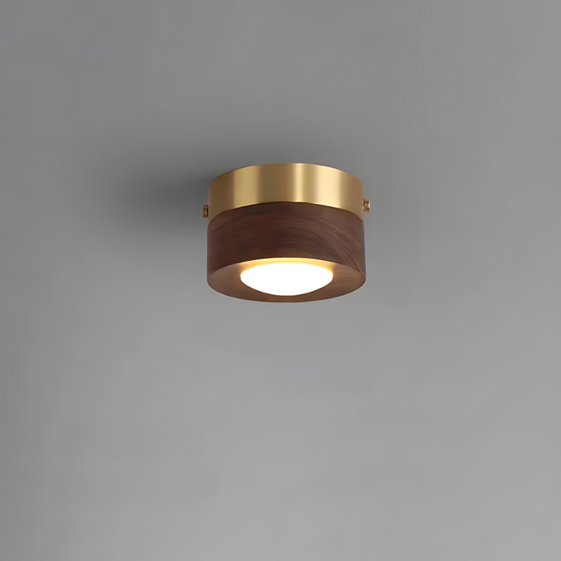 Walnut-Effect LED Ceiling Spotlight