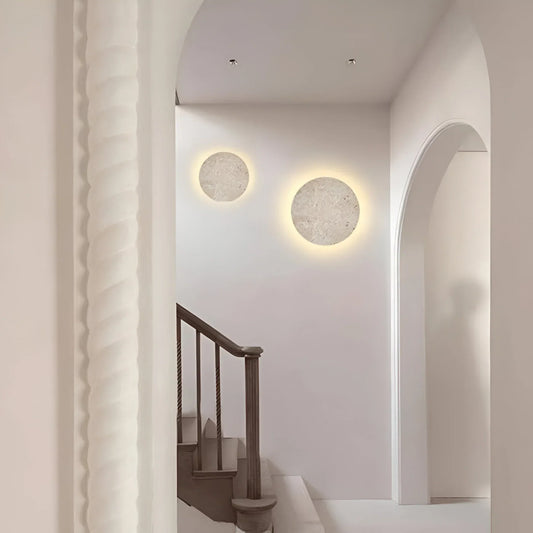 Round Stone LED Wall Light
