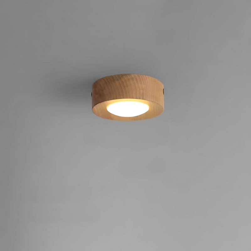 Walnut-Effect LED Ceiling Spotlight