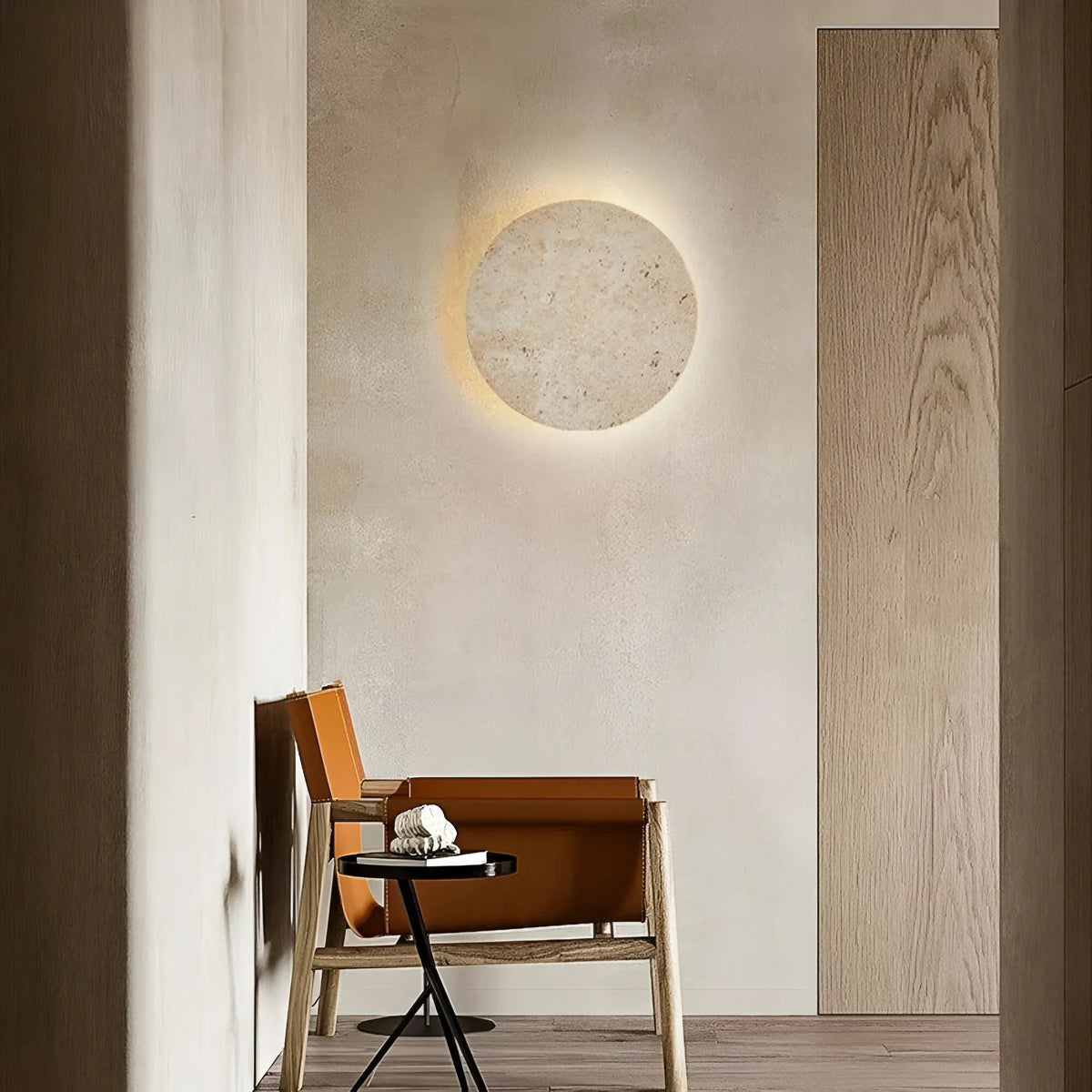 Round Stone LED Wall Light