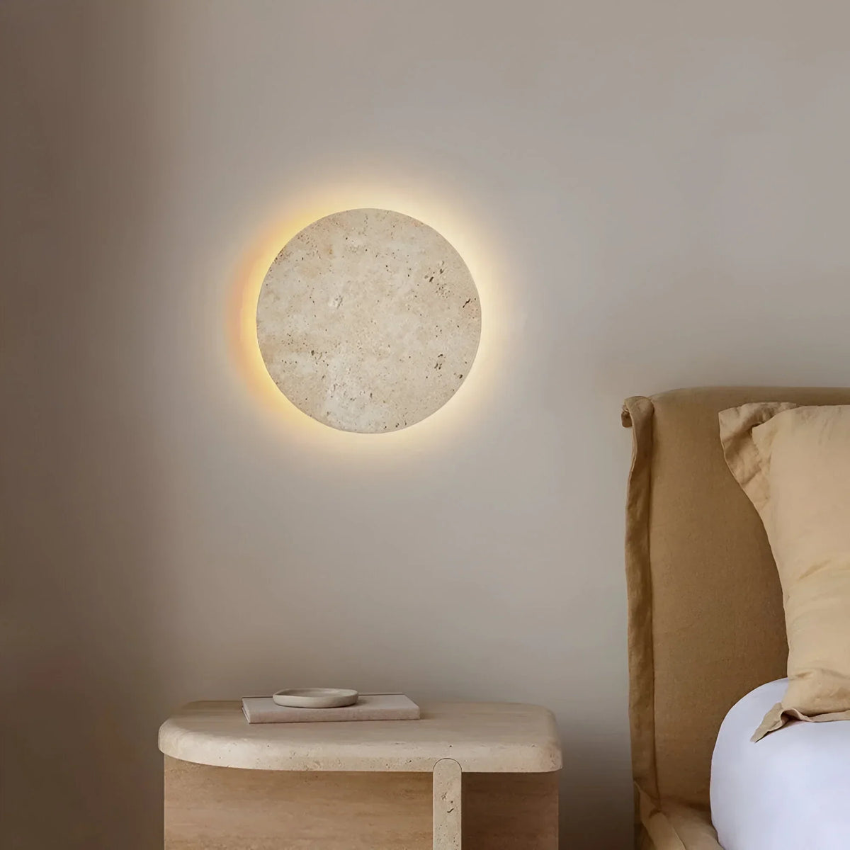 Round Stone LED Wall Light