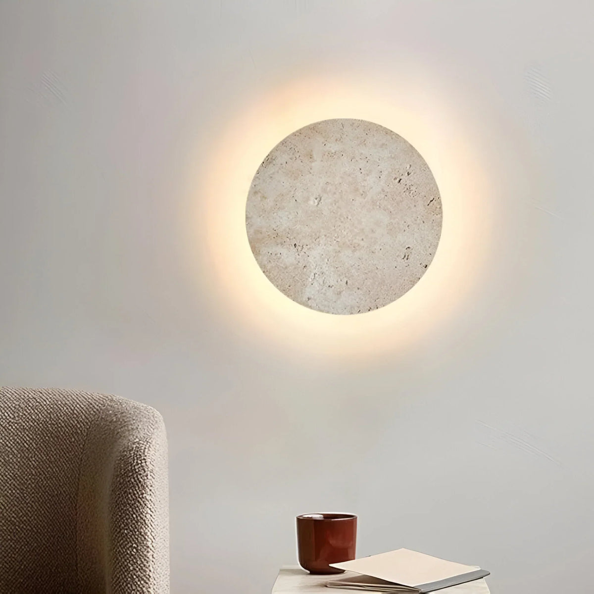 Round Stone LED Wall Light