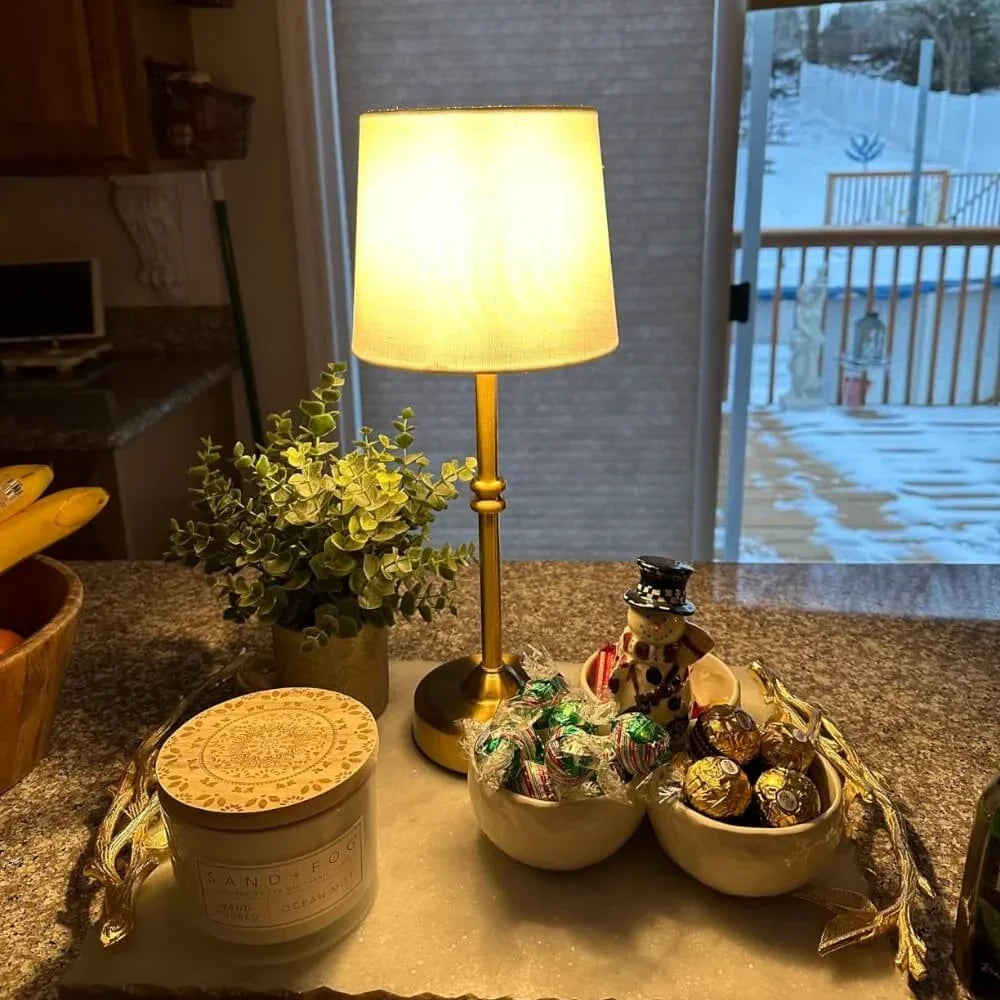 Retro Cordless LED Table Lamp with Fabric Shade – image 16
