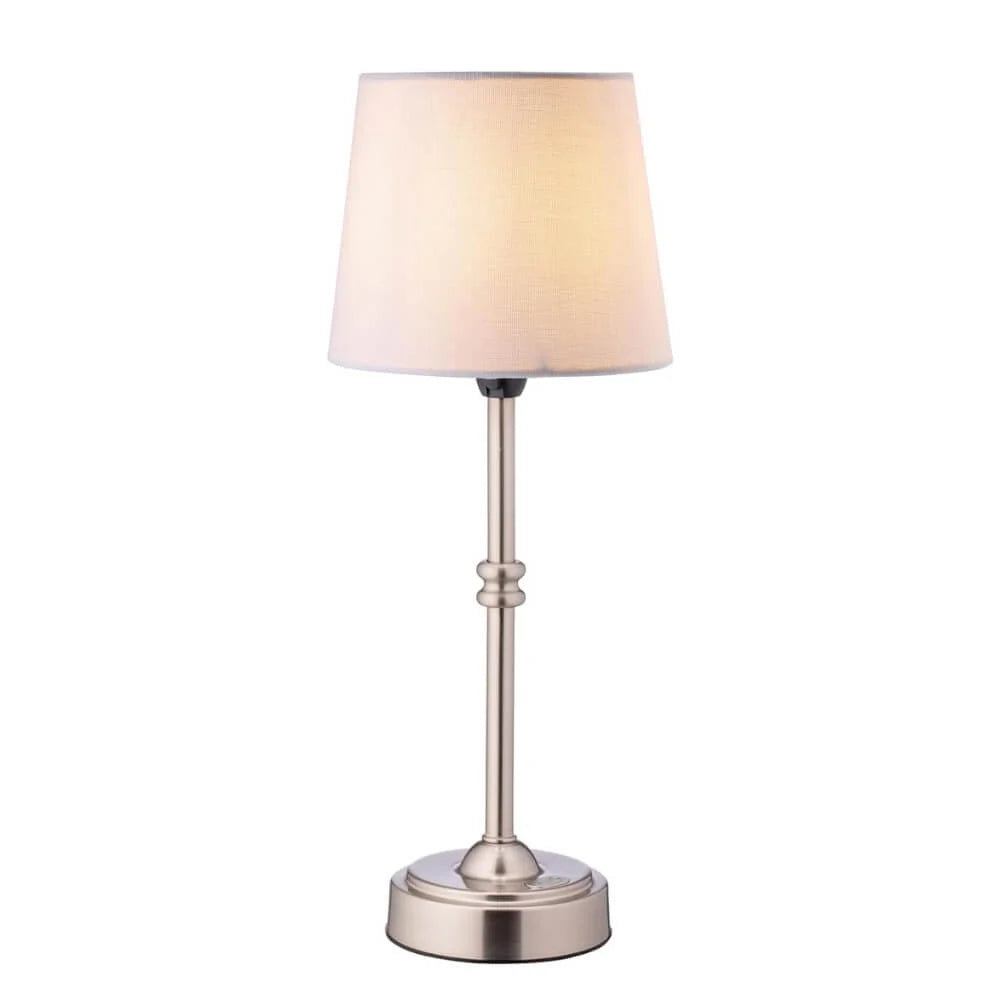 Retro Cordless LED Table Lamp with Fabric Shade – image 5