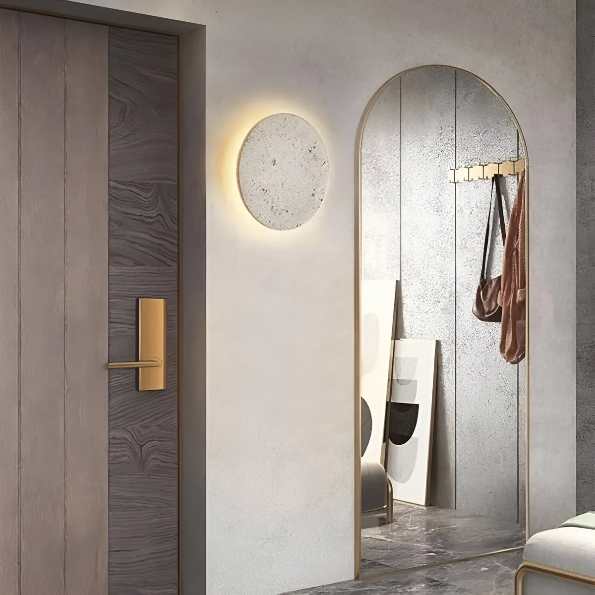 Round Stone LED Wall Light