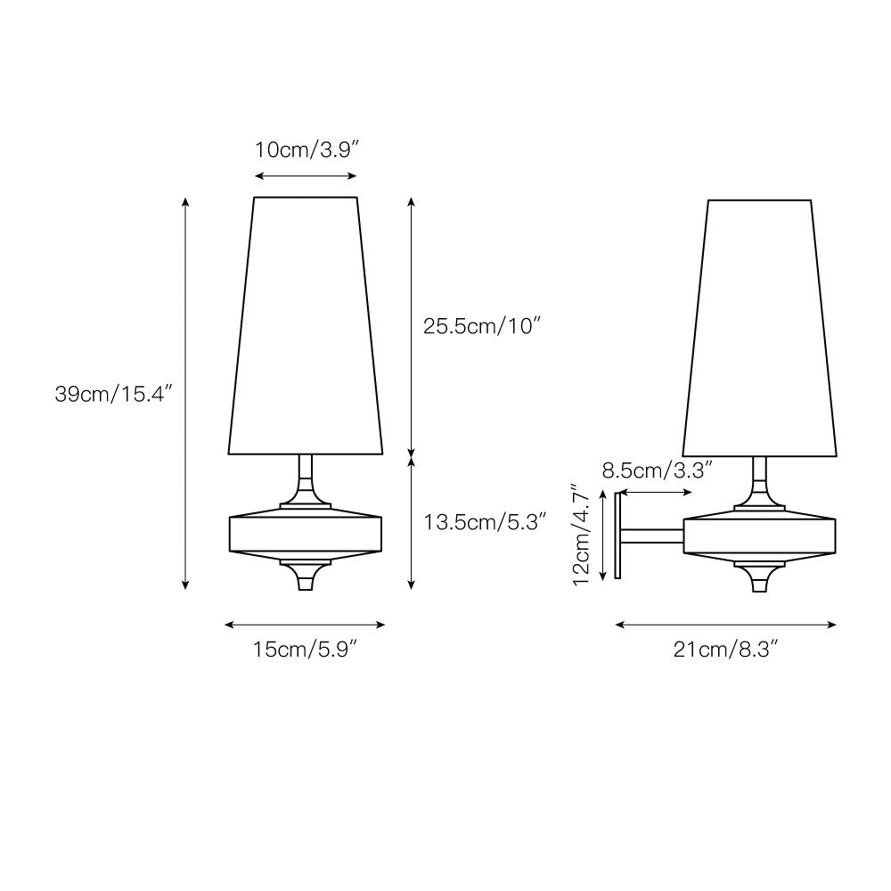 Walnut and Brass Wall Lamp with Linen Shade – image 3