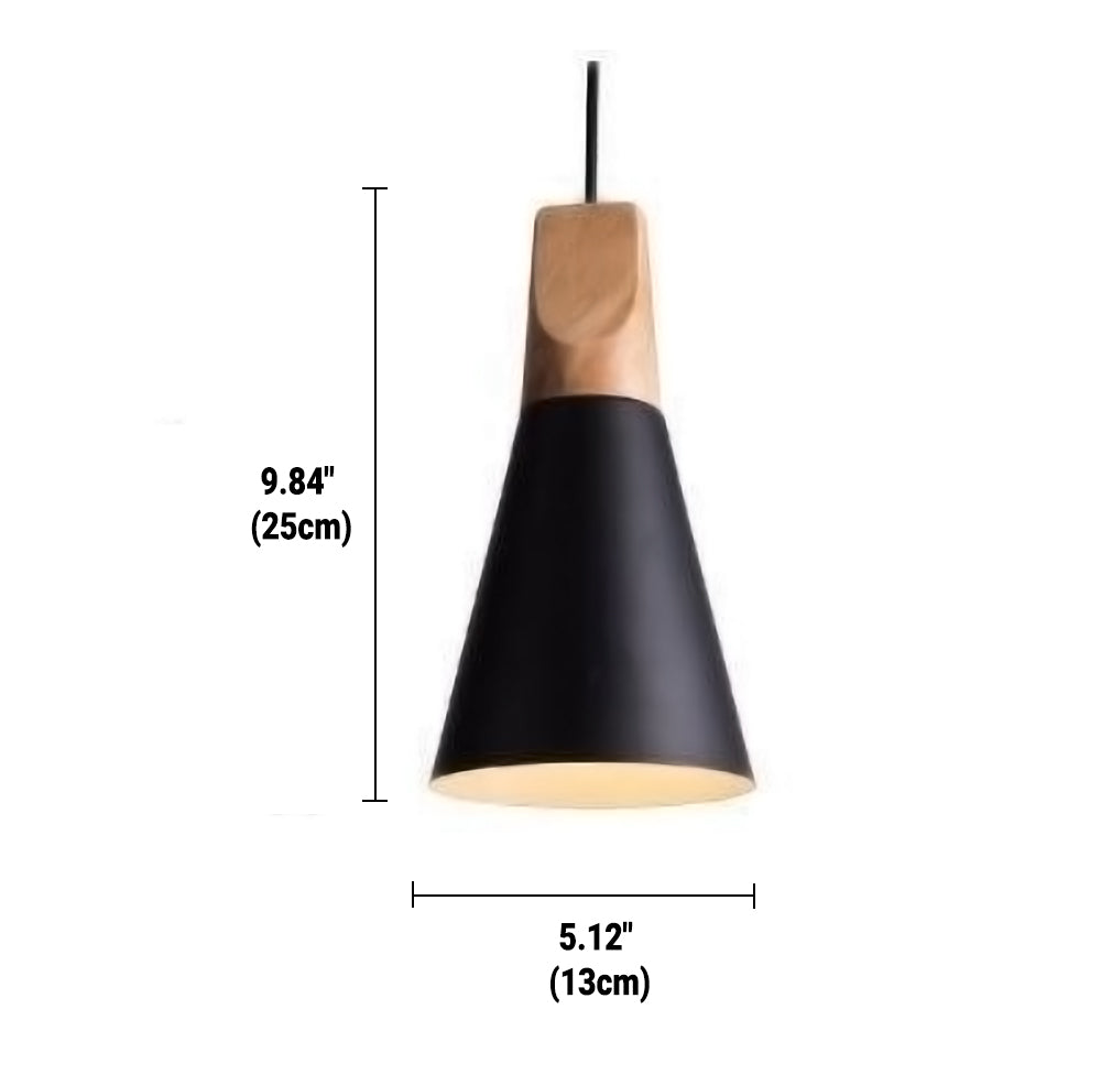 Wood & Metal Pendant Light – Nordic Ceiling Lamp