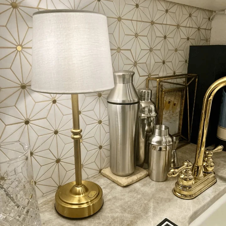 Retro Cordless LED Table Lamp with Fabric Shade – image 13