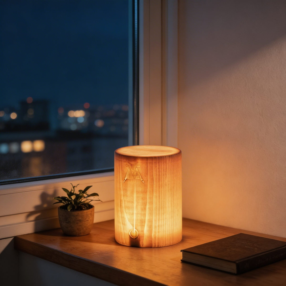 Rechargeable Wooden Cordless LED Table Lamp with Touch Control – image 2