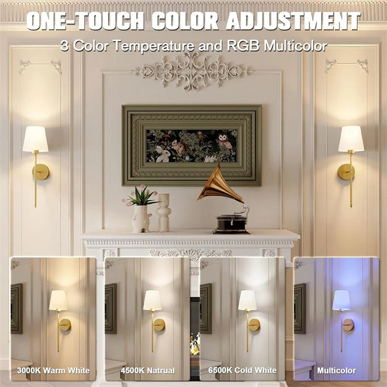 Rechargeable Wireless LED Wall Lights – Set of 2