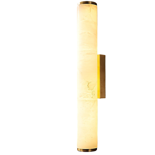 Marble-Effect LED Wall Sconce – Minimalist Copper-Accent Light image 2